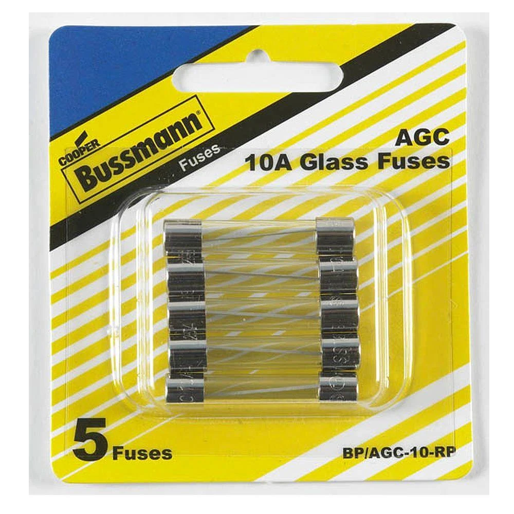 Bussmann 10a 250v Agc Glass Tube Automotive Fuse (5-pack)