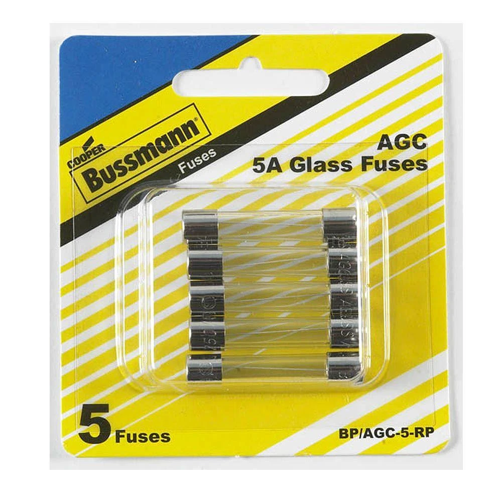 Bussmann 5a 250v Agc Glass Tube Automotive Fuse (5-pack)