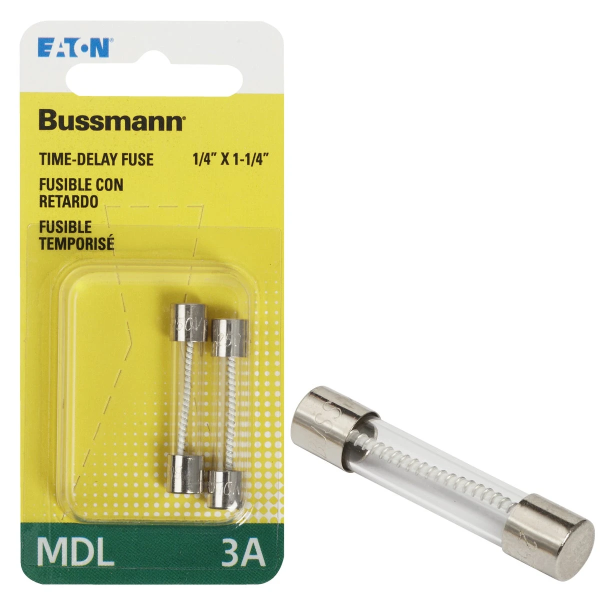 3a Mdl Glass Tube Electronic Fuse (2-pack)