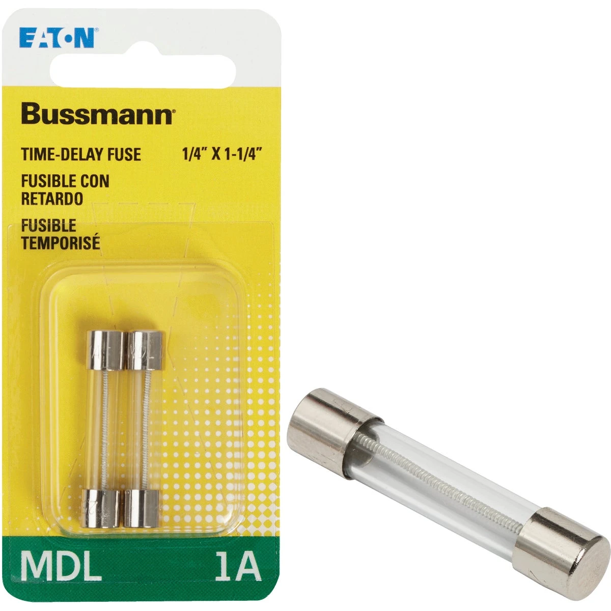 1a Mdl Glass Tube Electronic Fuse (2-pack)