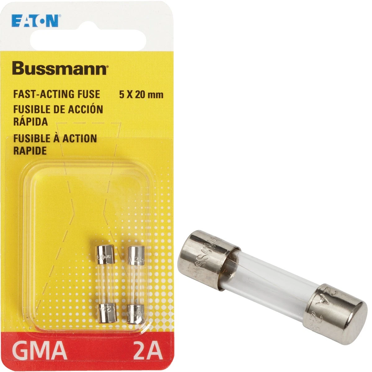 2a Gma Glass Tube Electronic Fuse (2-pack)