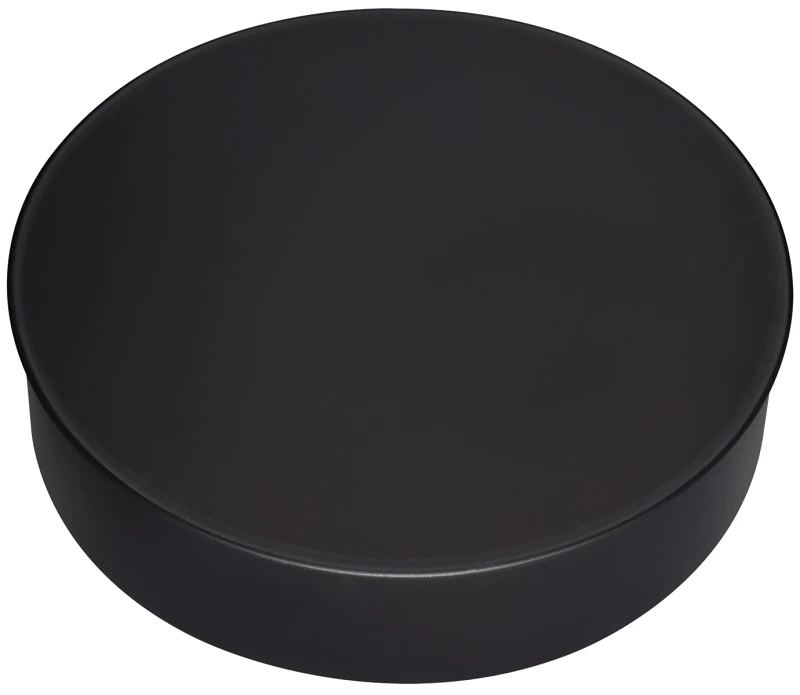 Black Stove Pipe Clean Out Tee Cap, 24 Gauge, 8 In.
