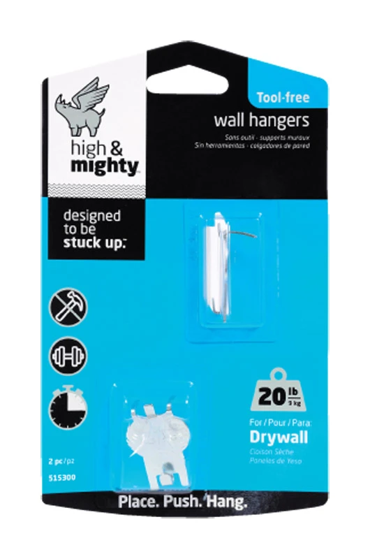 Picture Hanger, Holds 20-lbs., 2-pk.