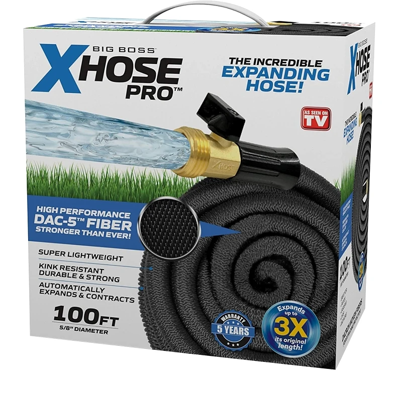 Xhose Pro 5/8 In. X 100 Ft Expandable Garden Hose — Kink-resistant, Brass Fittings
