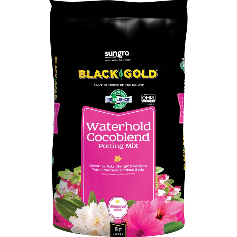 Organic Waterhold Potting Mix, 16 Quart Bag For Optimal Plant Growth