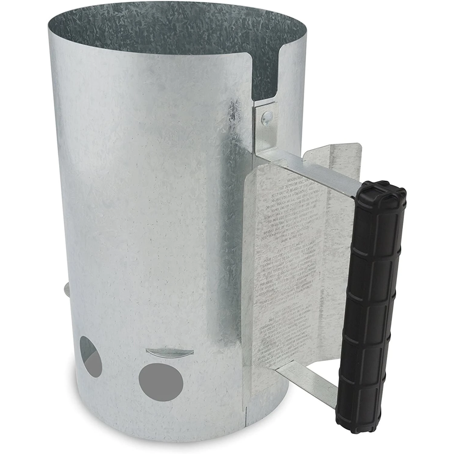 6.5 In. Aluminized Steel Chimney Charcoal Starter With Wood Handle