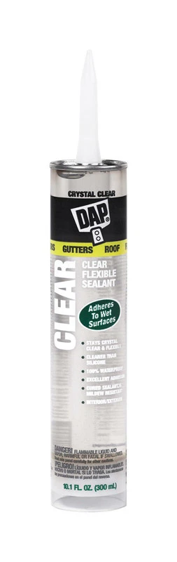 Flexible 10.1 Oz. Clear Paintable Advanced Sealant Caulk - Crystal Clear Elastomeric