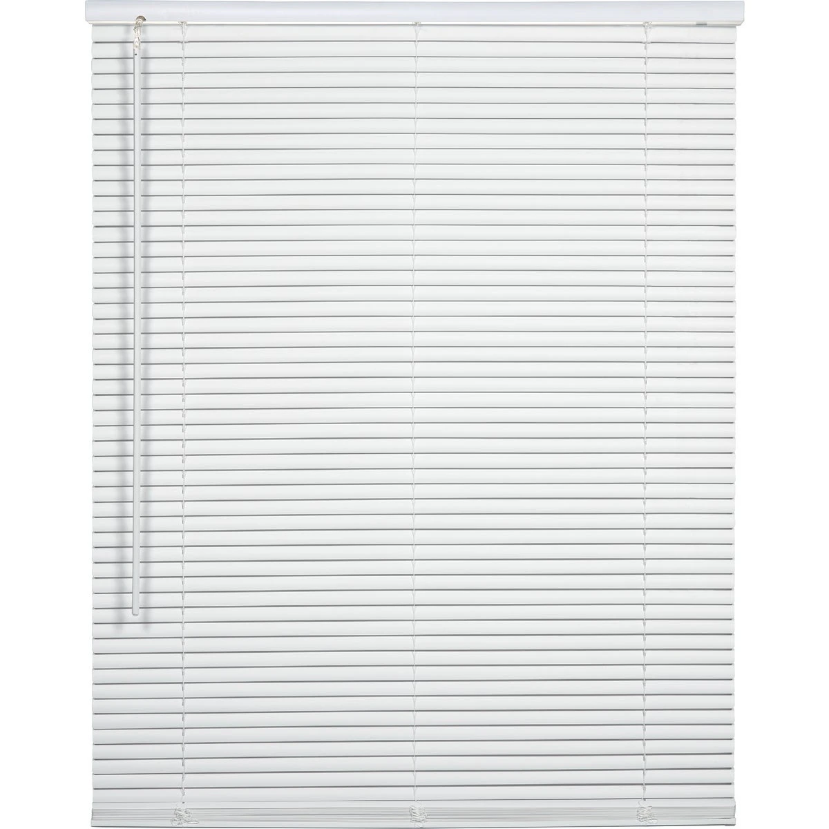 31 In. X 72 In. X 1 In. White Vinyl Light Filtering Cordless Mini Blind