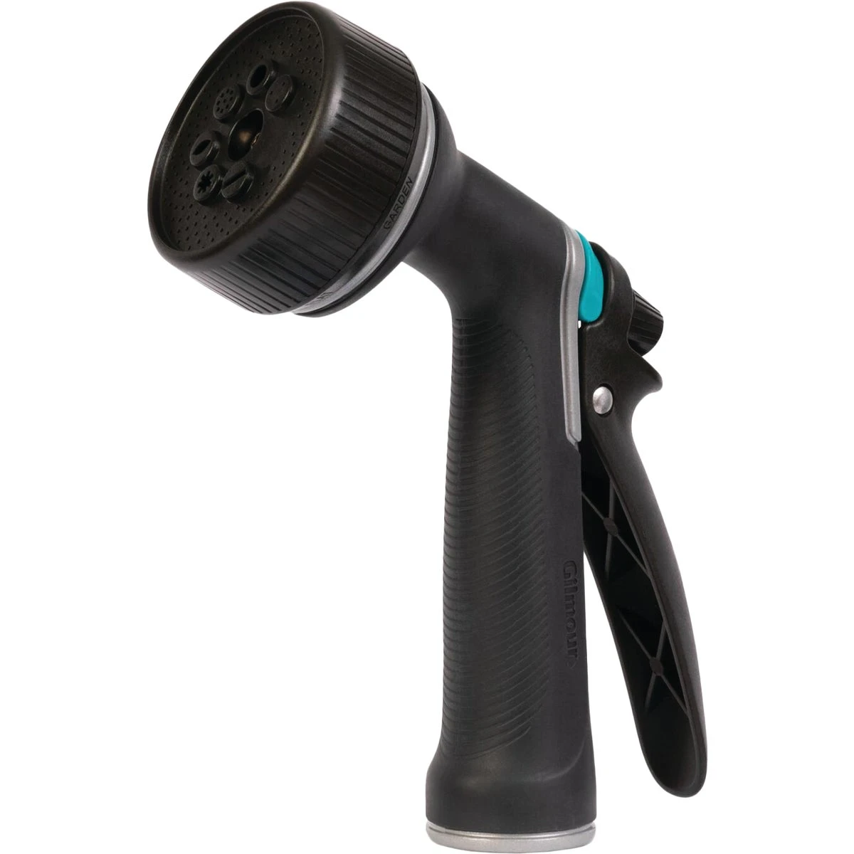 Metal Multi 7-pattern Rear Trigger Hose Nozzle, Black & Green