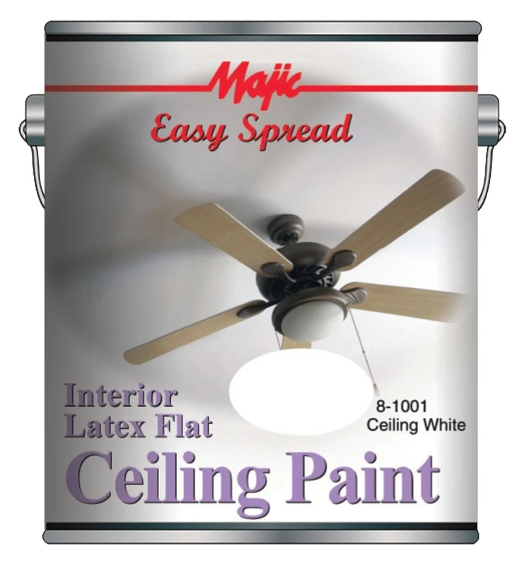 Interior Flat Latex Ceiling Paint, White, Gallon - Model 8-1001-1