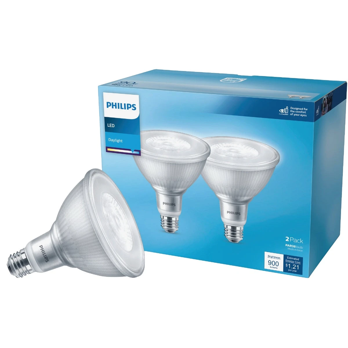90w Equivalent Daylight Par38 Medium Led Floodlight Light Bulb (2-pack)