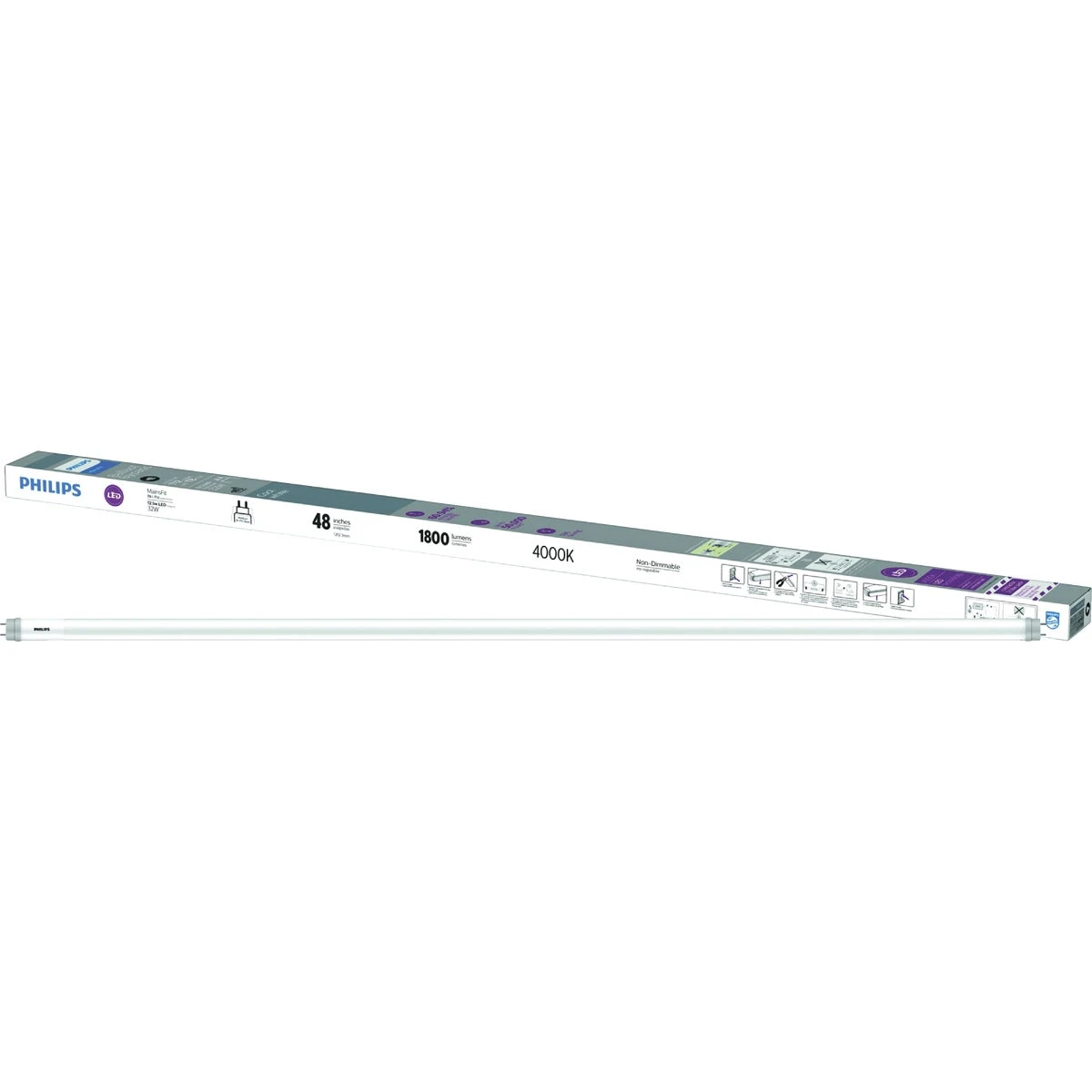 Ballast Bypass 32w Equivalent 48 In. Cool White T8 Bi-pin Led Tube Light Bulb (2-pack)