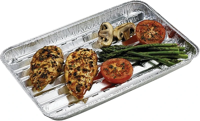Heavy-duty Aluminum Grill Topper Tray - 9 X 13.5 Inches, Set Of 3