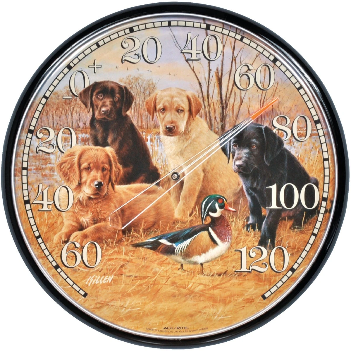 12.5" Puppies Indoor And Outdoor Analog Thermometer Model 01712
