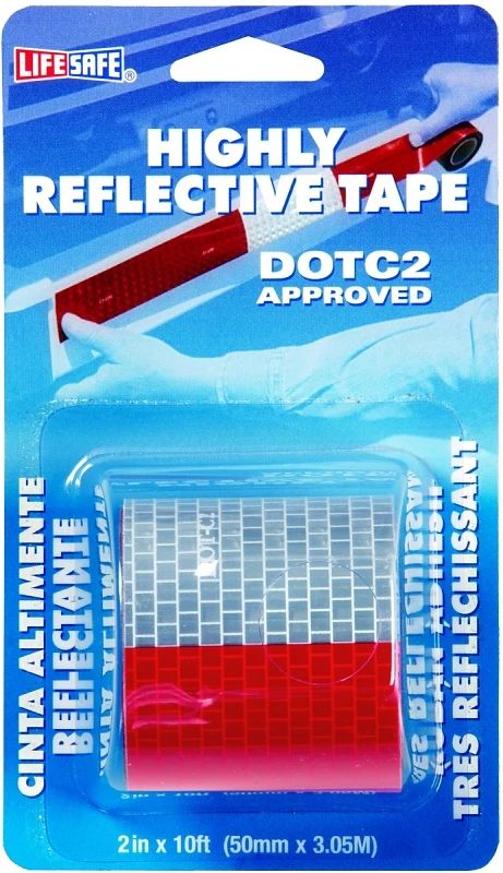 Life Safe 2-in Reflective Safety Tape, 10 Ft Roll, Model Re2110
