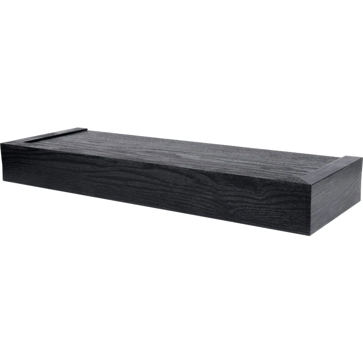 Modern Design Floating Shelf, Black Finish, 18-inch Length
