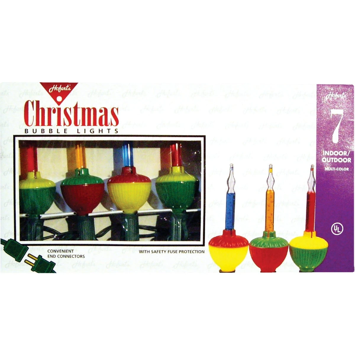 Multi Color 7-bulb C7 Bubble Light Set - Indoor/outdoor Holiday Lighting