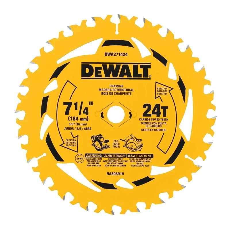 7-1/4 In. 24-tooth Circular Saw Blade, Bulk