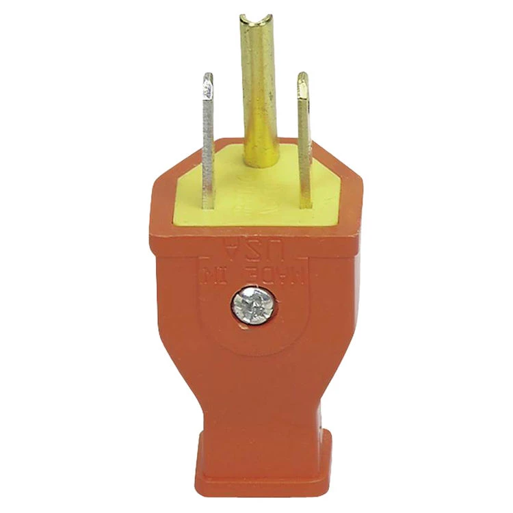 Plug, Orange15-amp W/ Ground