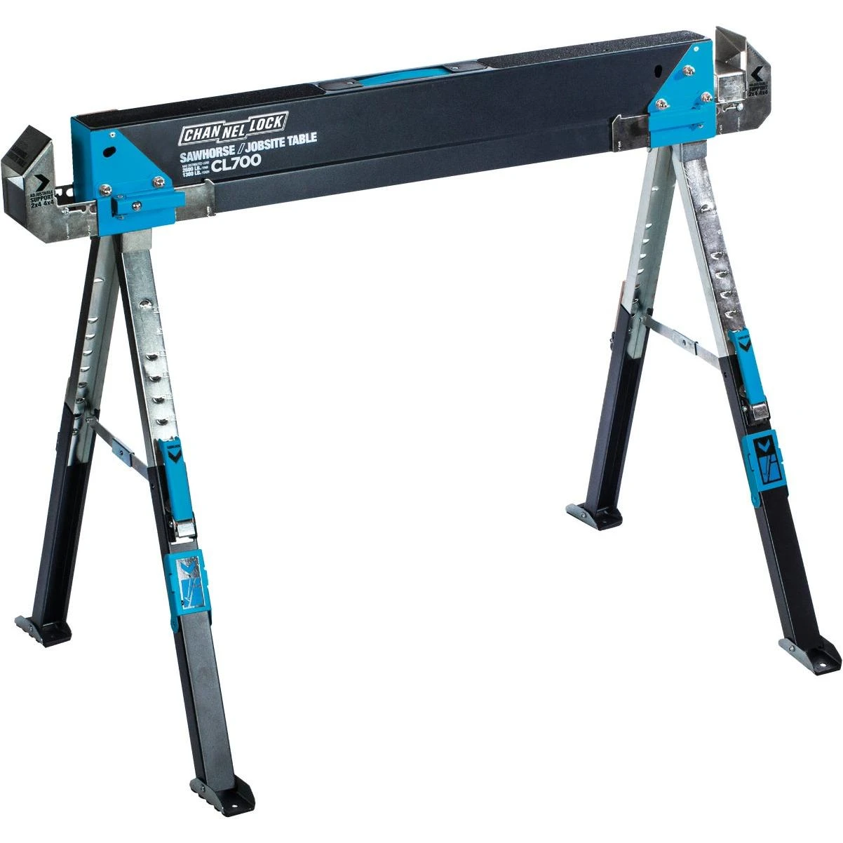 Steel Adjustable Sawhorse & Jobsite Table, 1300 Lb. Capacity