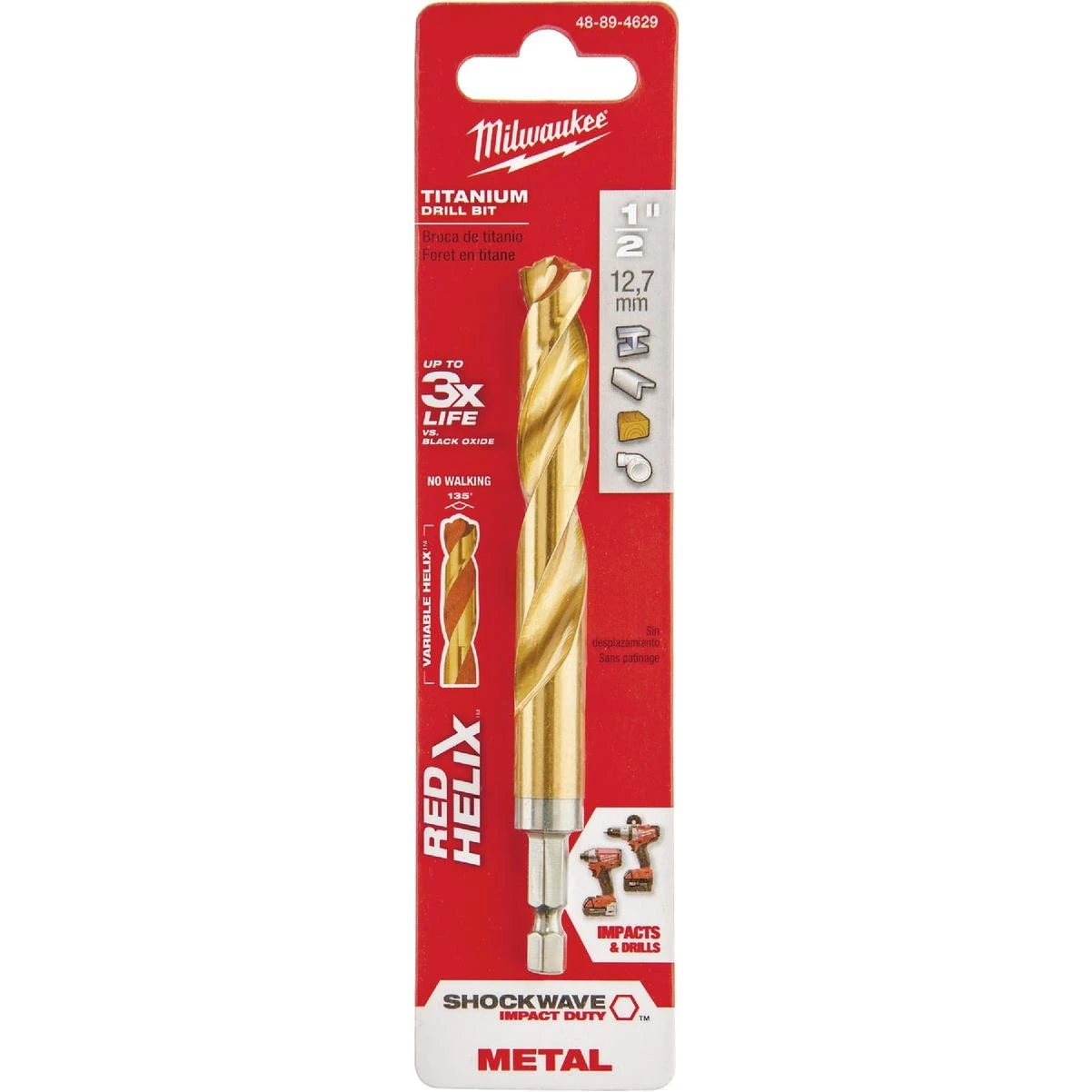 Shockwave Impact Duty 1/2 In. Titanium Hex Shank Drill Bit