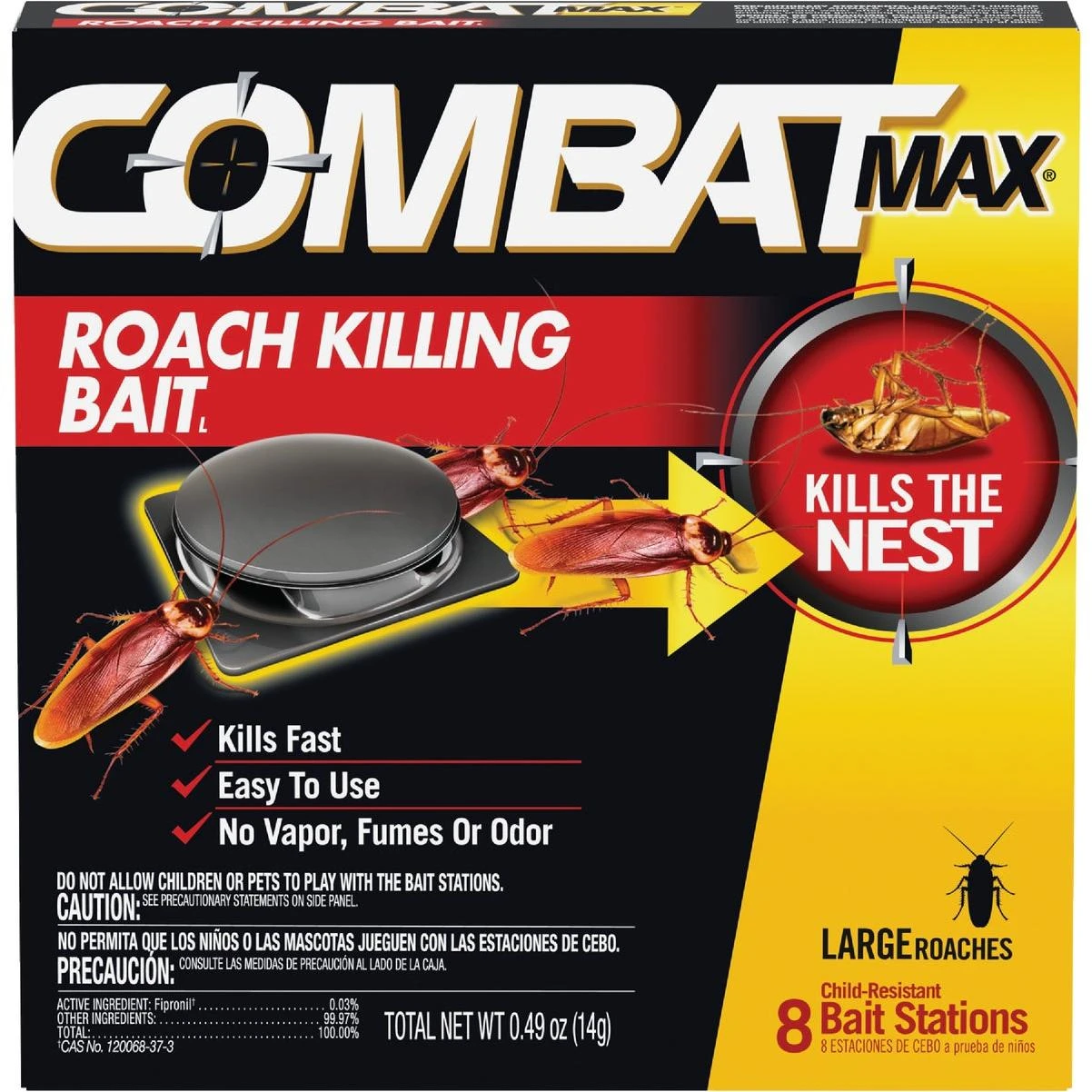 Max 0.49 Oz. Solid Large Roach Bait Station (8-pack)