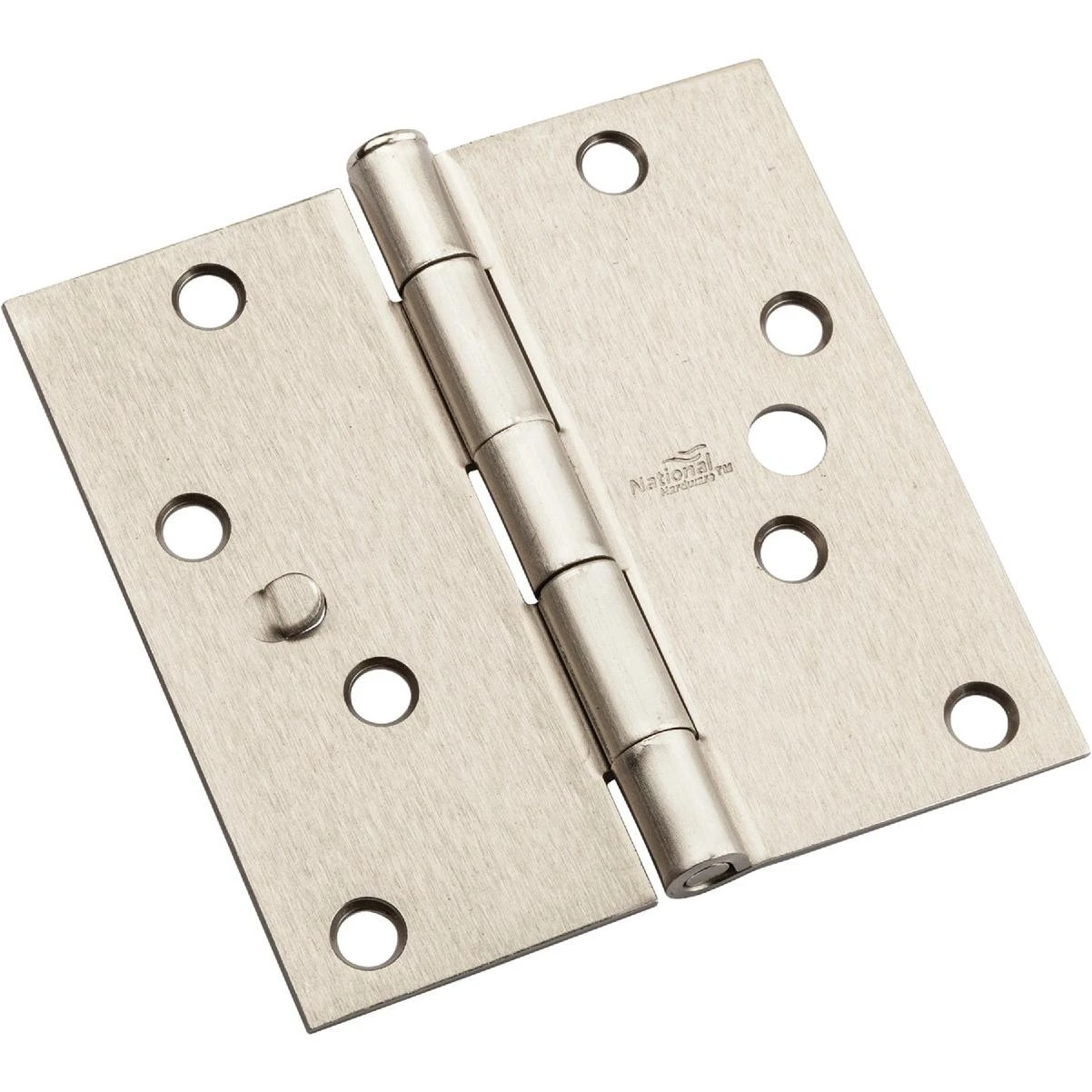 4 In. Satin Nickel Square Door Hinge, (3-pack)