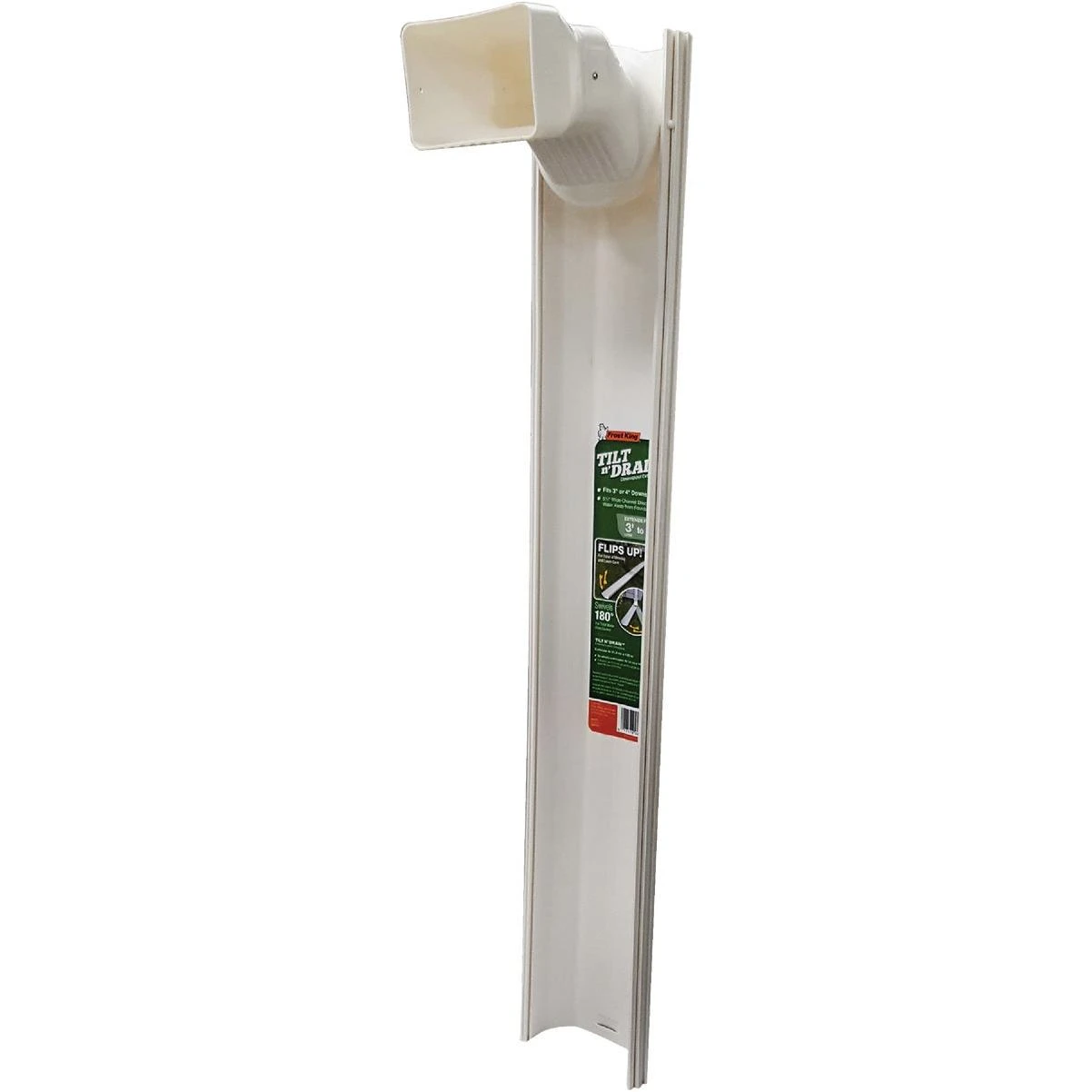 6 Ft. White Tilt 'n Drain Adjustable Downspout Extender