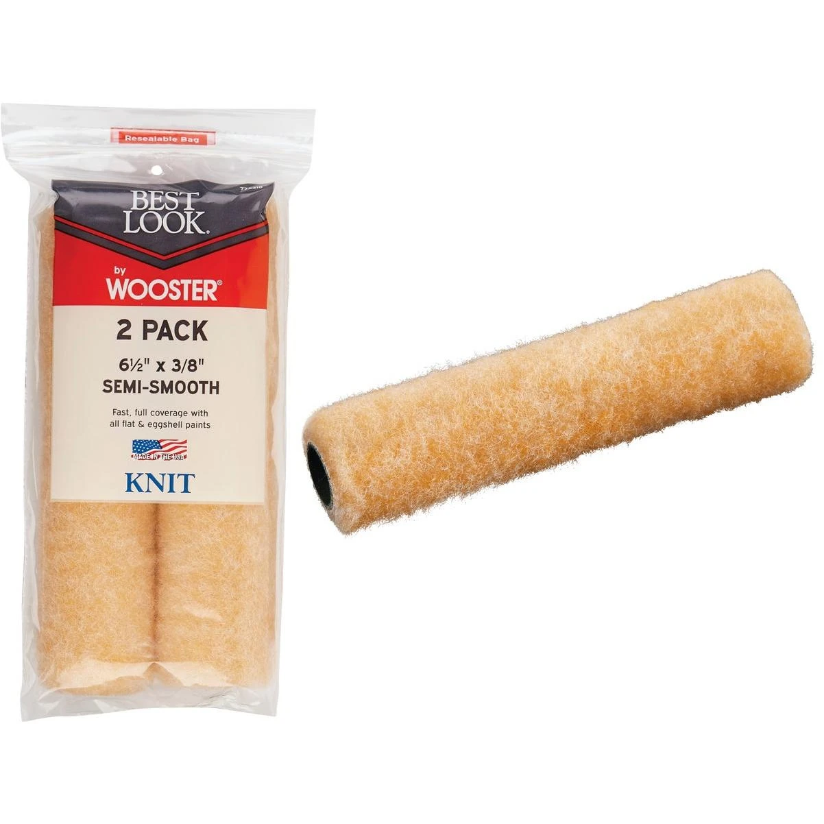 By Wooster 6-1/2 In. X 3/8 In. Mini Knit Fabric Roller Cover (2-pack)