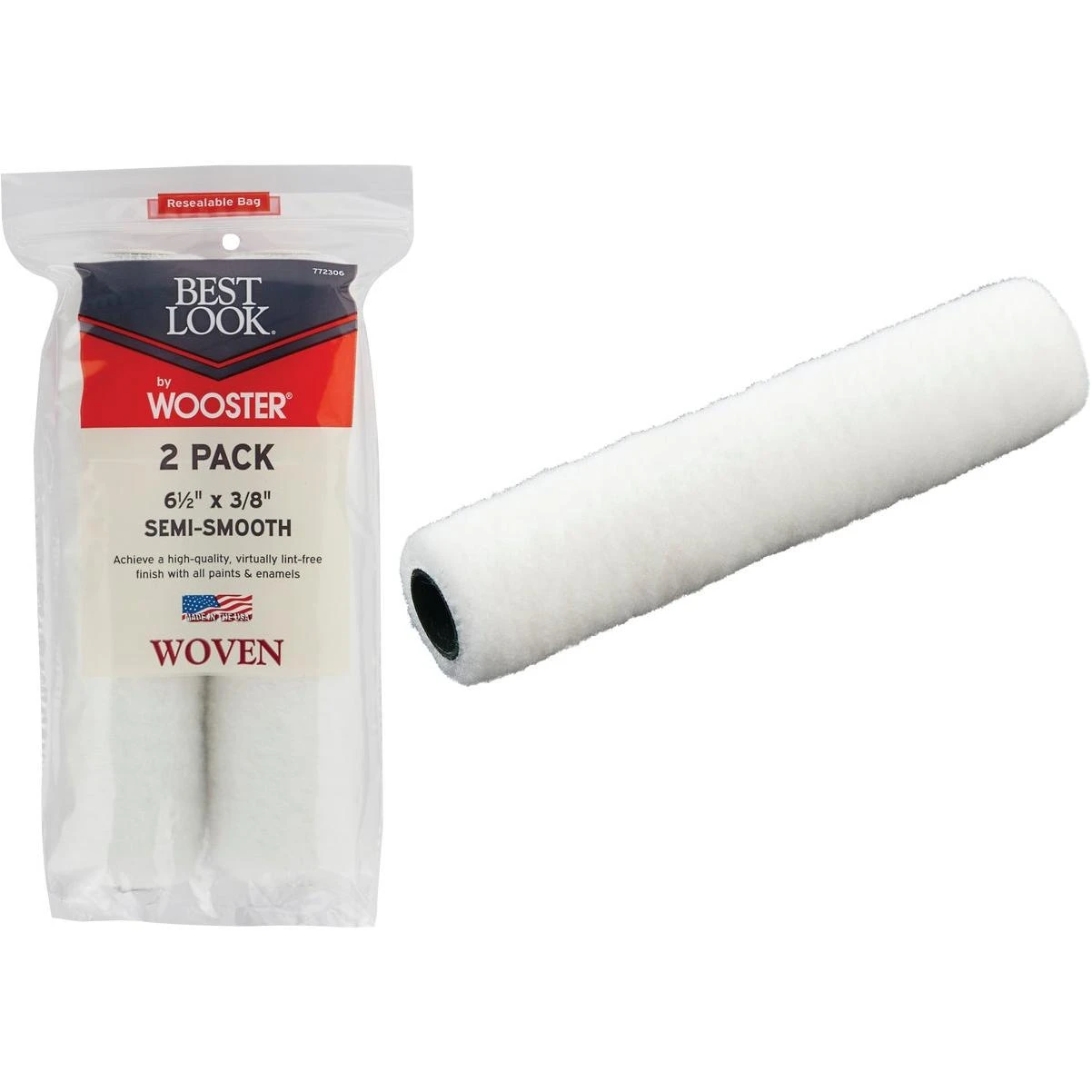 By Wooster 6-1/2 In. X 3/8 In. Mini Woven Fabric Roller Cover (2-pack)