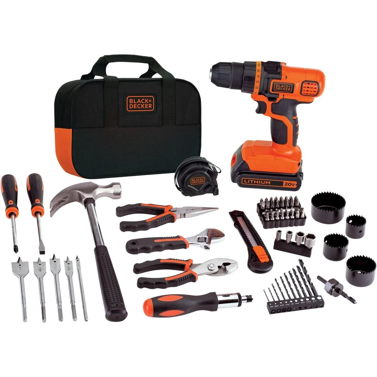 20v Max 3/8 In. Cordless Drill & Project Kit (68-piece)