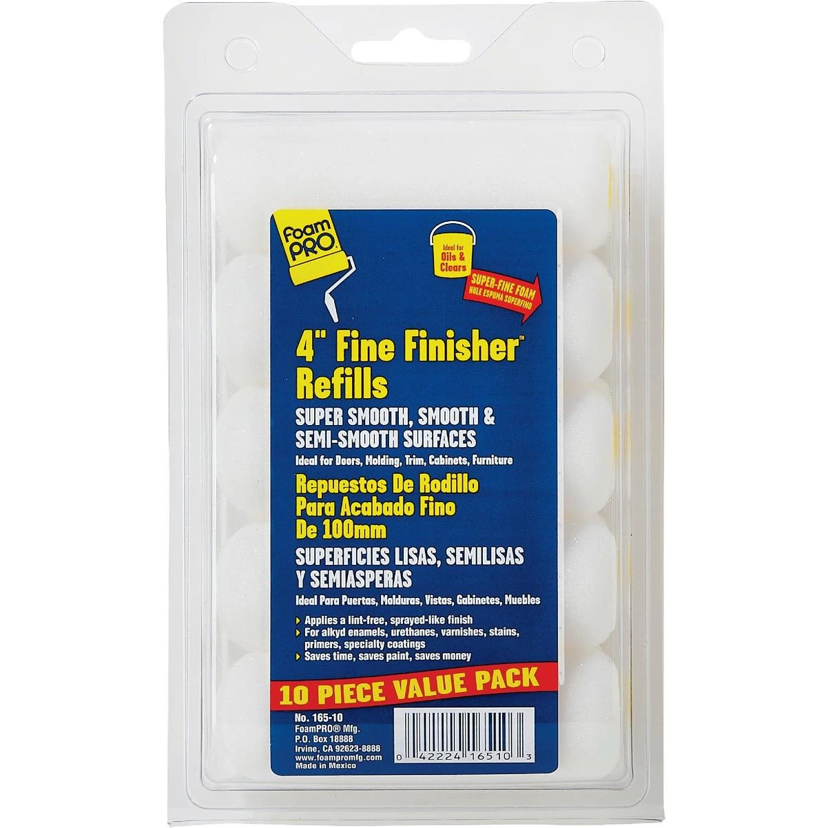 Fine Finisher 4 In. Mini Foam Roller Cover (10-pack)