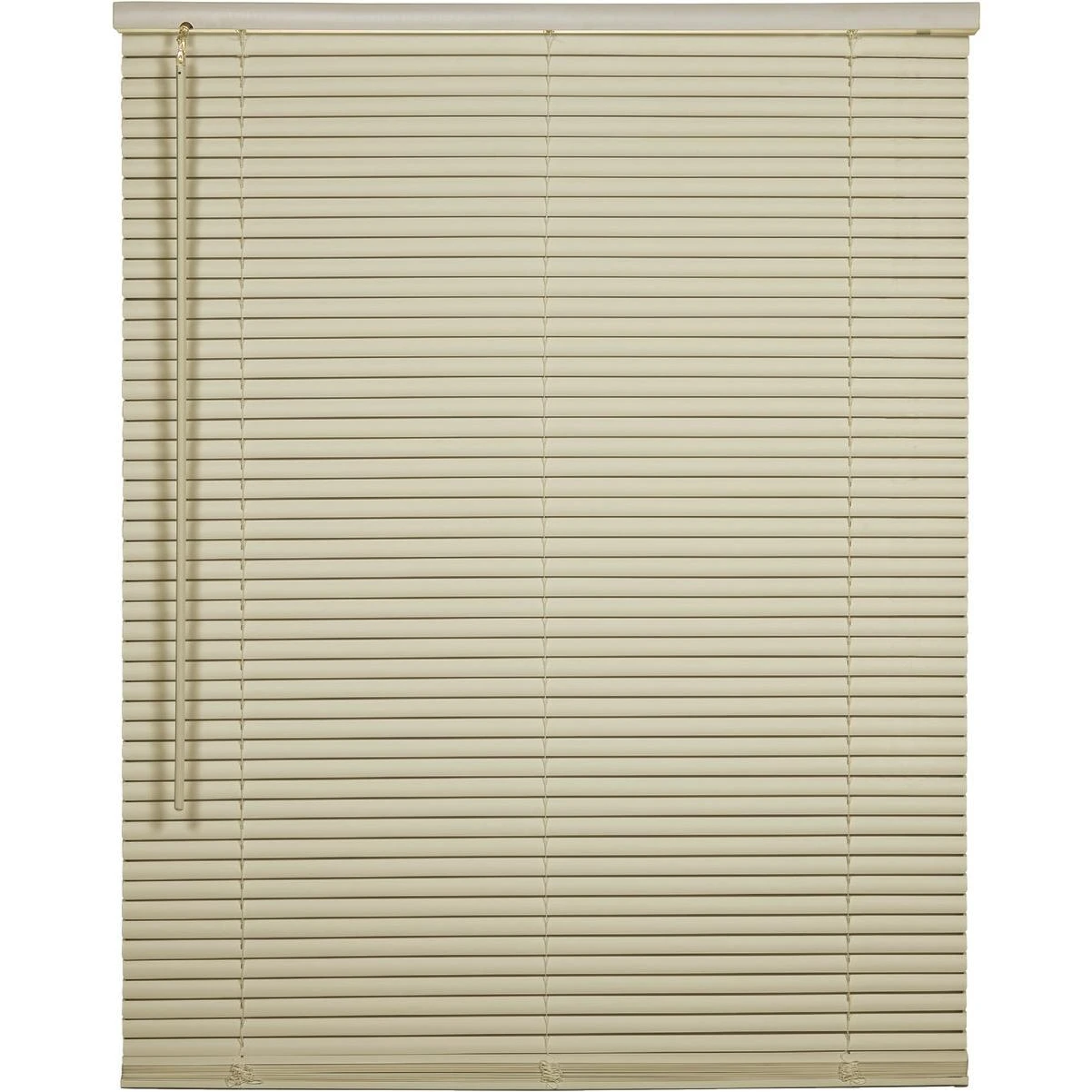 72 In. X 64 In. X 1 In. Ivory Vinyl Light Filtering Cordless Mini Blind