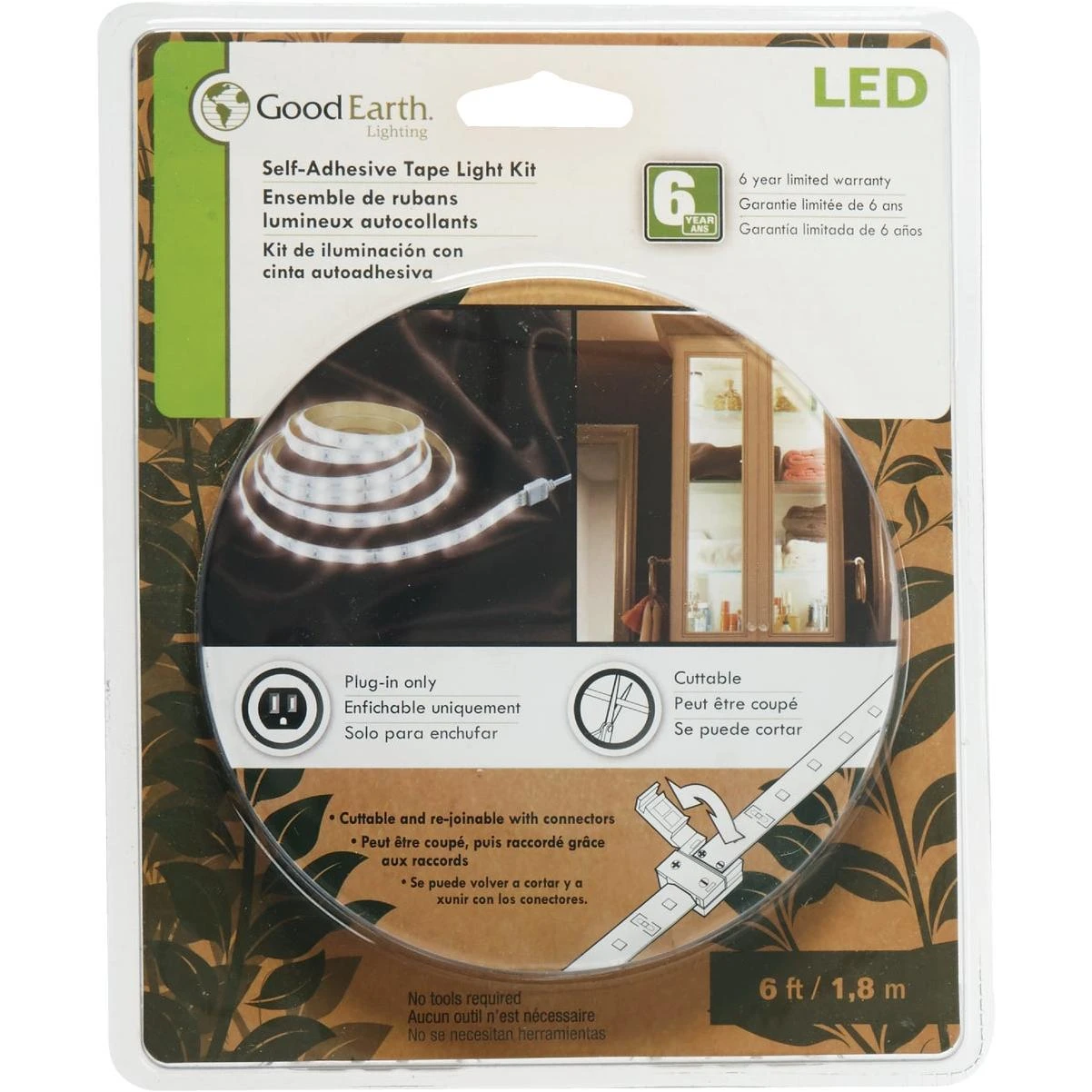 6 Ft. L. Plug-in White Led Under Cabinet Tape Light
