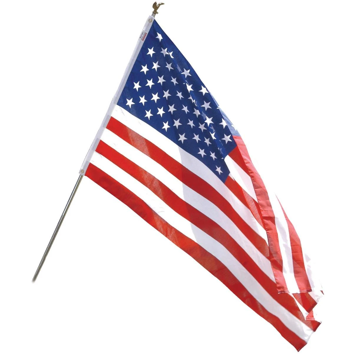 3 Ft. X 5 Ft. Polycotton American Flag & 6 Ft. Pole Kit