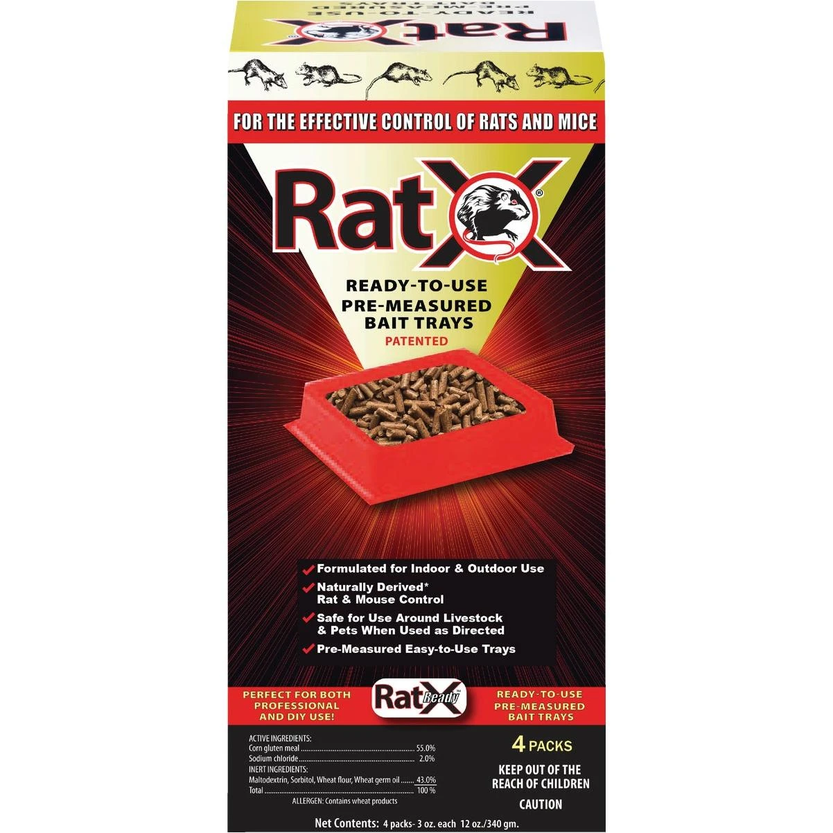 Disposable Rat & Mouse Pre-measured Bait Tray (4-pack)