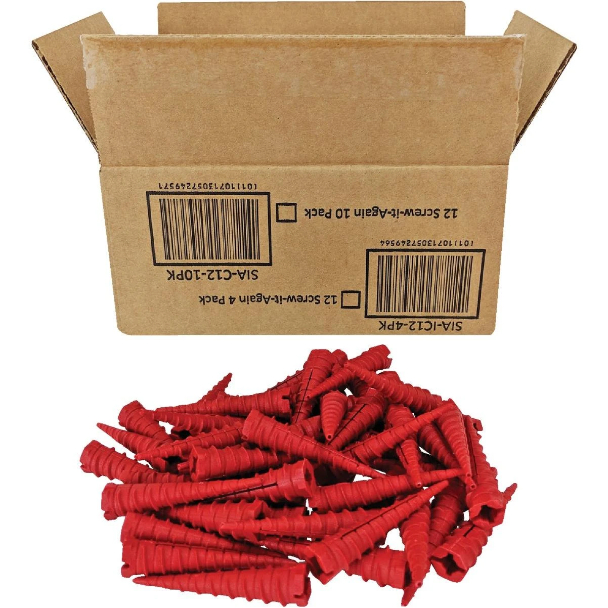 Screw-it-again #2 To #16 Thread X 2 In. Red Plastic Wood Anchor (50-count)