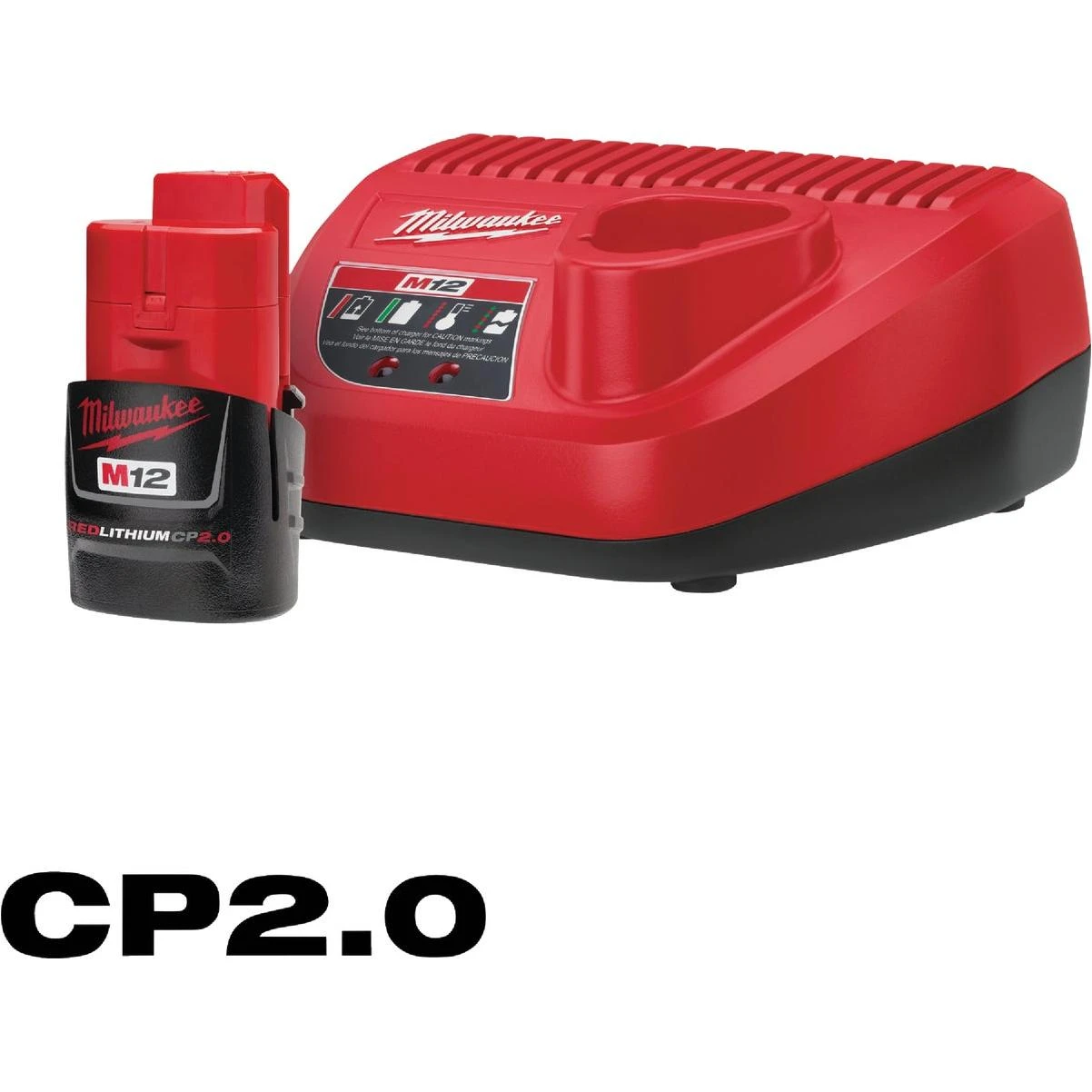 M12 Redlithium Lithium-ion 2.0 Ah Compact Battery Pack & Charger Starter Kit