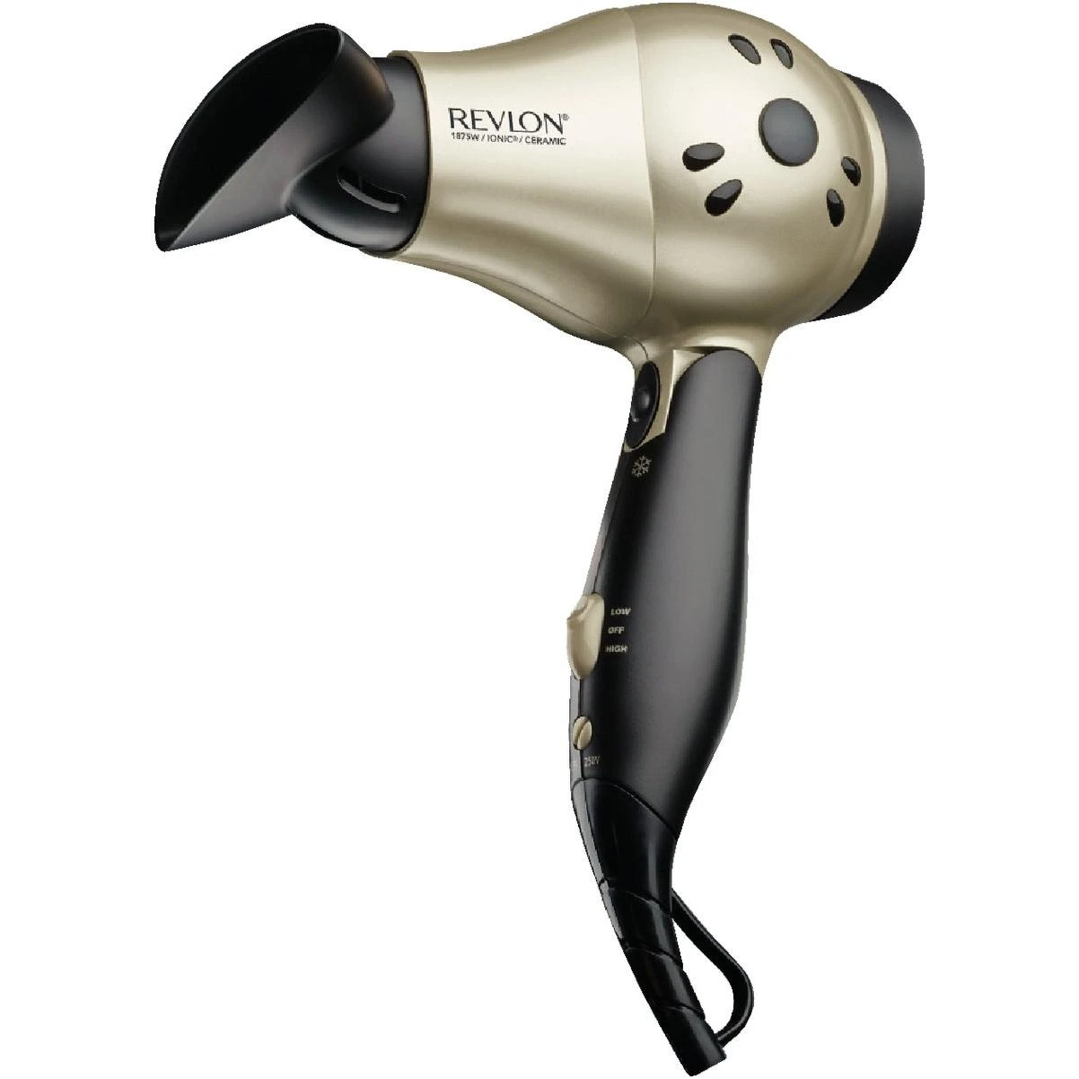Perfect Heat 1875w Gold/black 2 Heat Folding Hair Dryer
