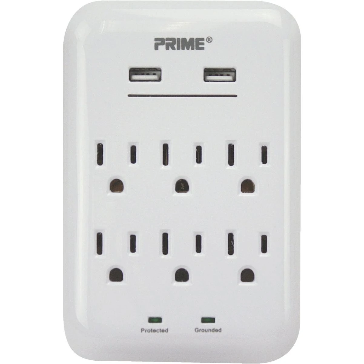 Wire & Cable 6 Power & 2 Usb White Wall Charger