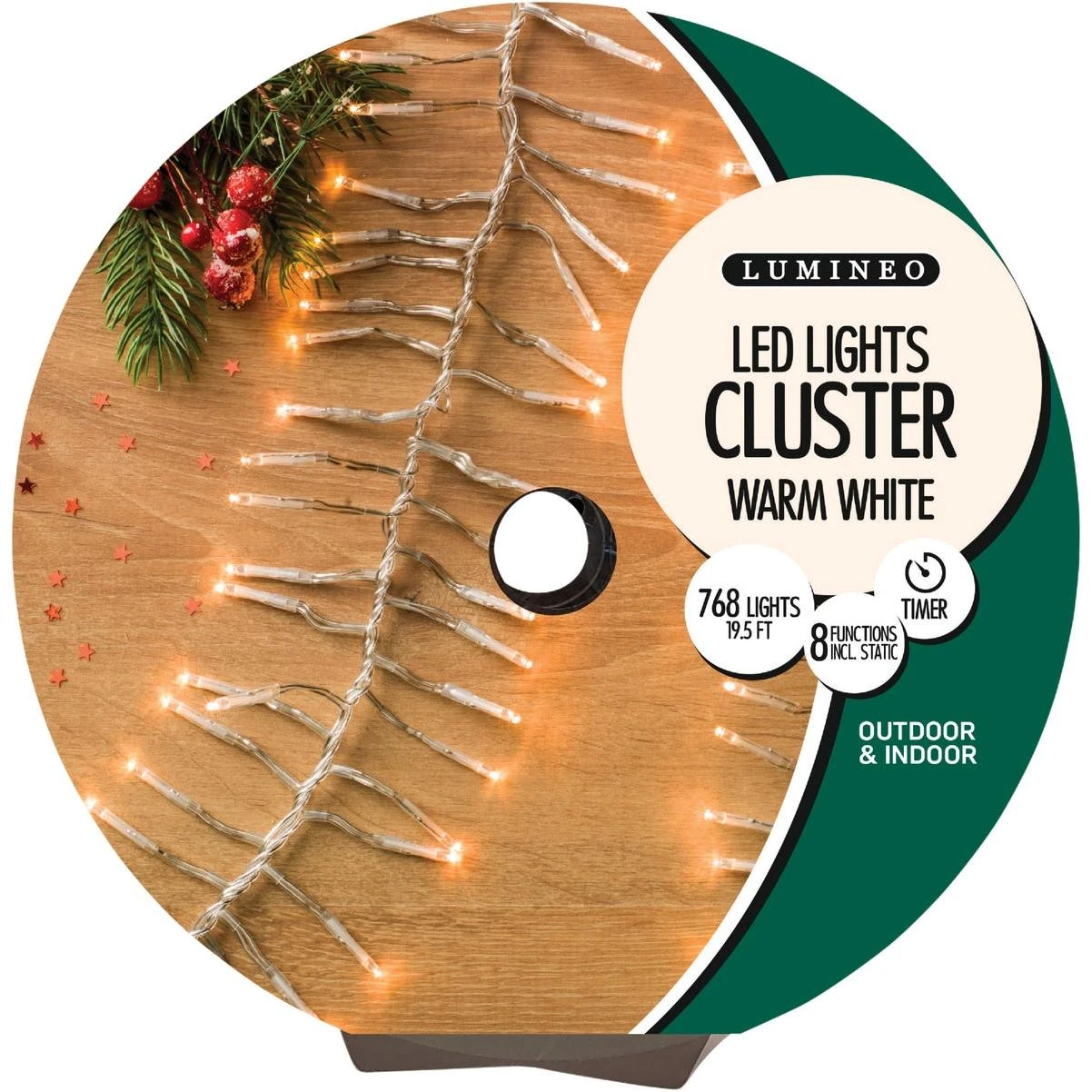 Warm White 768-bulb Led Cluster Light Set With Transparent Wire