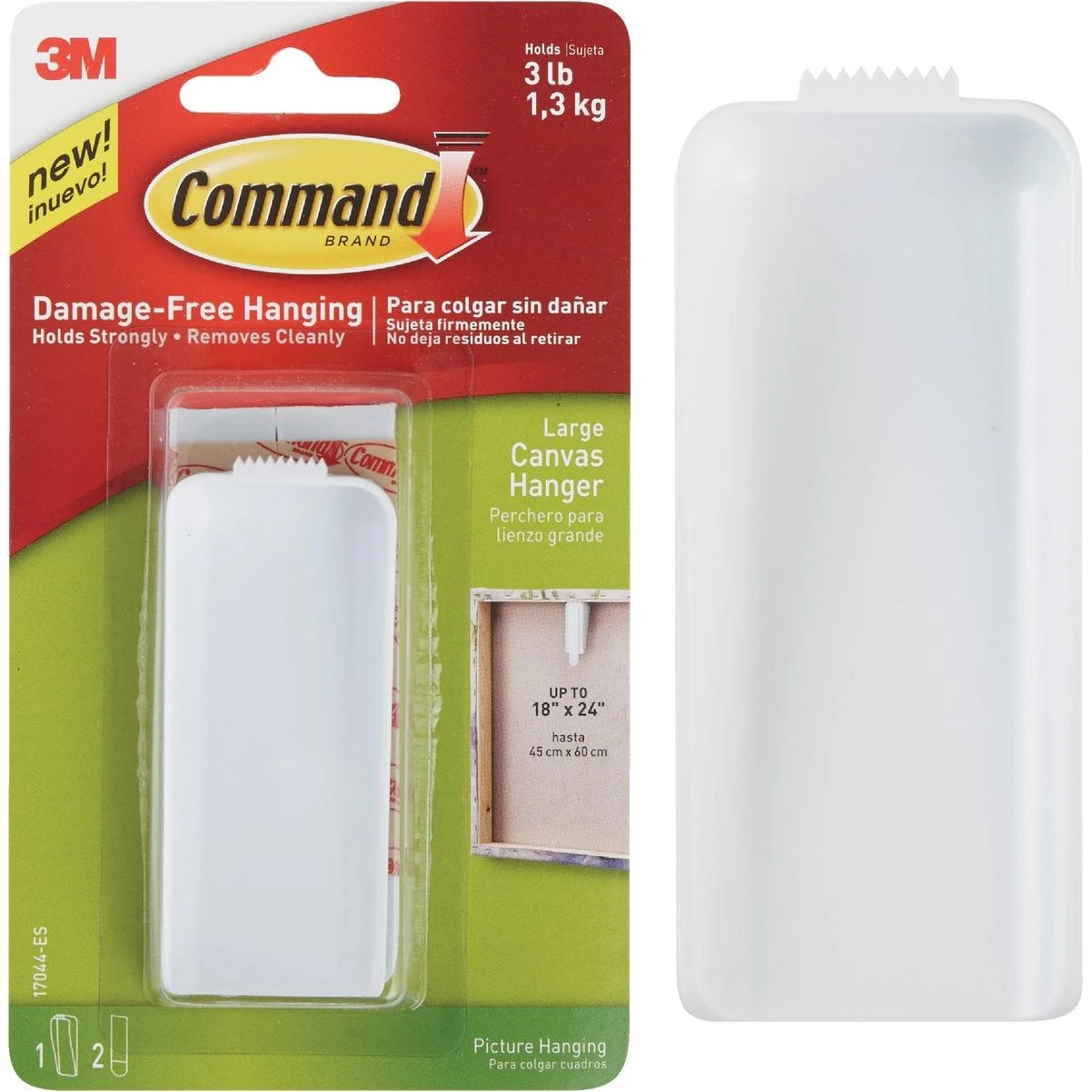 Large Canvas Hanger, White, 1 Canvas Hanger, 2 Strips