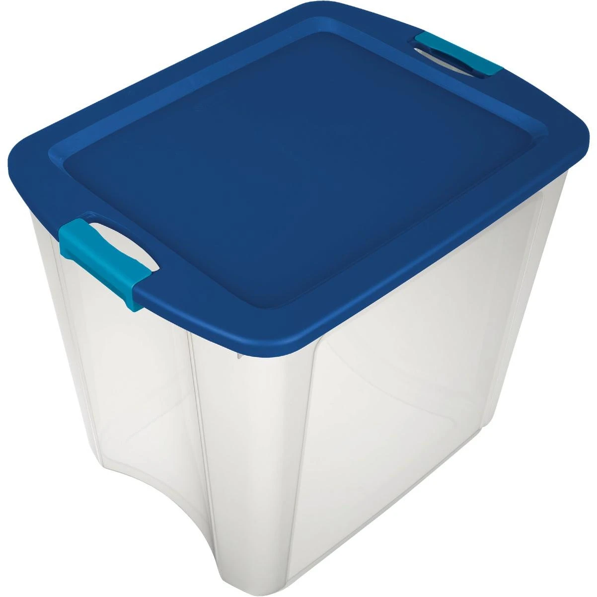 26 Gal. Clear Base With Blue Latch & Carry Storage Tote