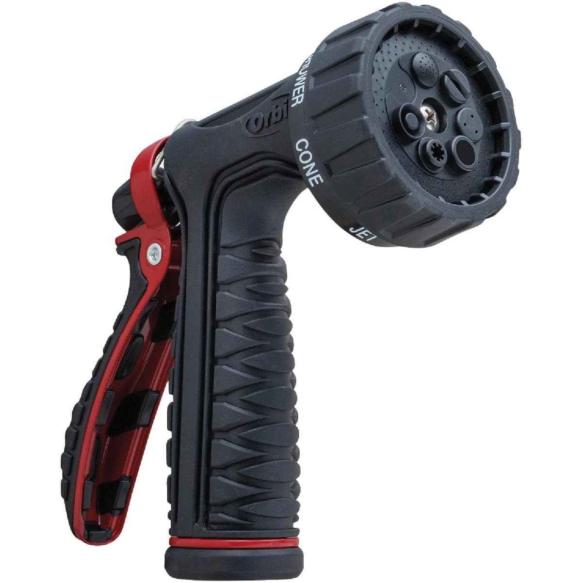 Pro Flo 7-pattern Rear Trigger Nozzle, Red & Black