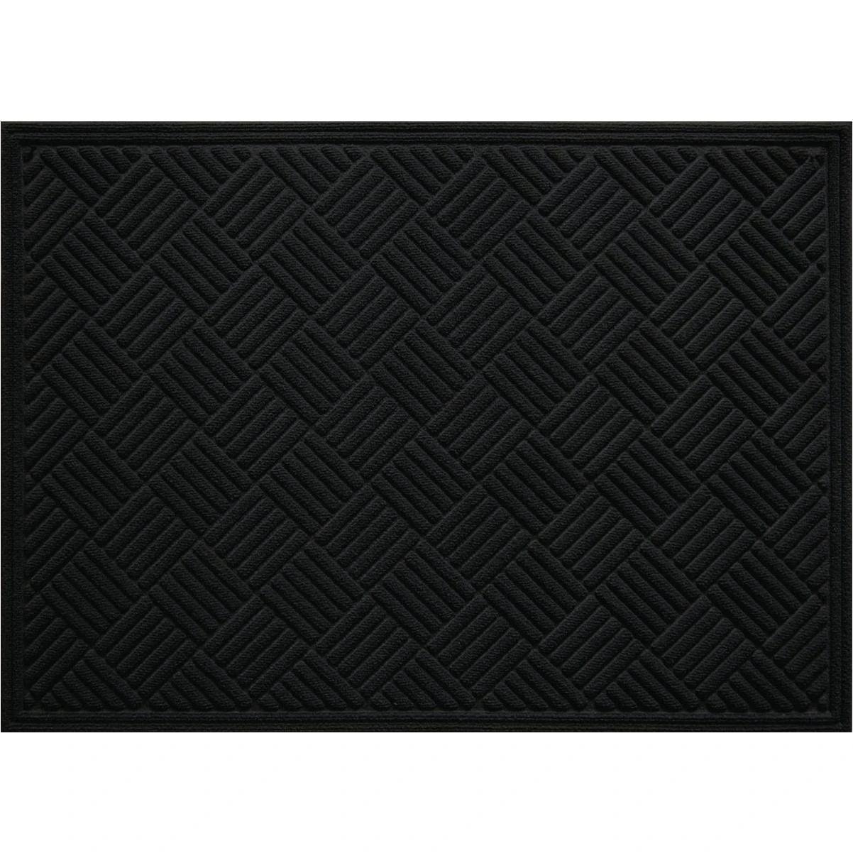Contours 3 Ft. X 4 Ft. Black Carpet Utility Floor Mat, Indoor/outdoor