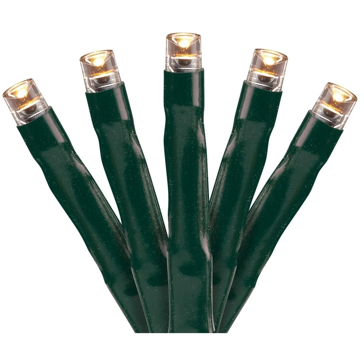 Warm White 1000-bulb Led Compact Light Set With Dark Green Wire