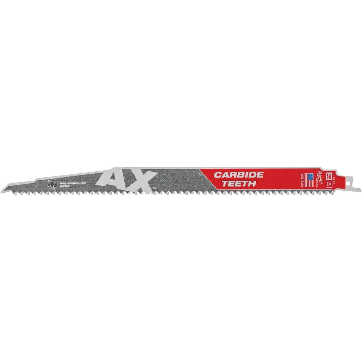 Sawzall The Ax 12 In. 5 Tpi Wood With Nails Demolition Reciprocating Saw Blade With Carbide Teeth
