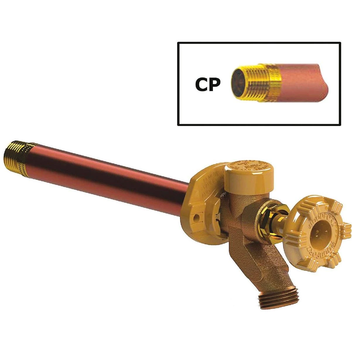 1/2 In. Swt X 1/2 In. Mip X 3/4 In. Mht X 10 In. Brass Anti-siphon Frost Free Wall Hydrant
