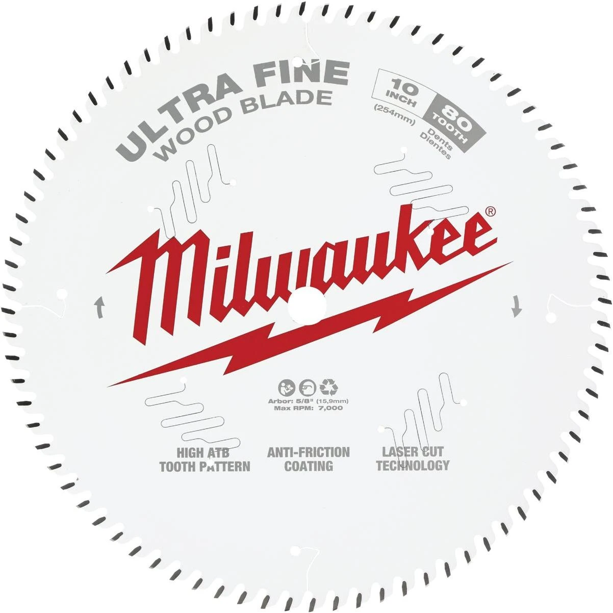 10 In. 80-tooth Ultra Fine Finish Circular Saw Blade