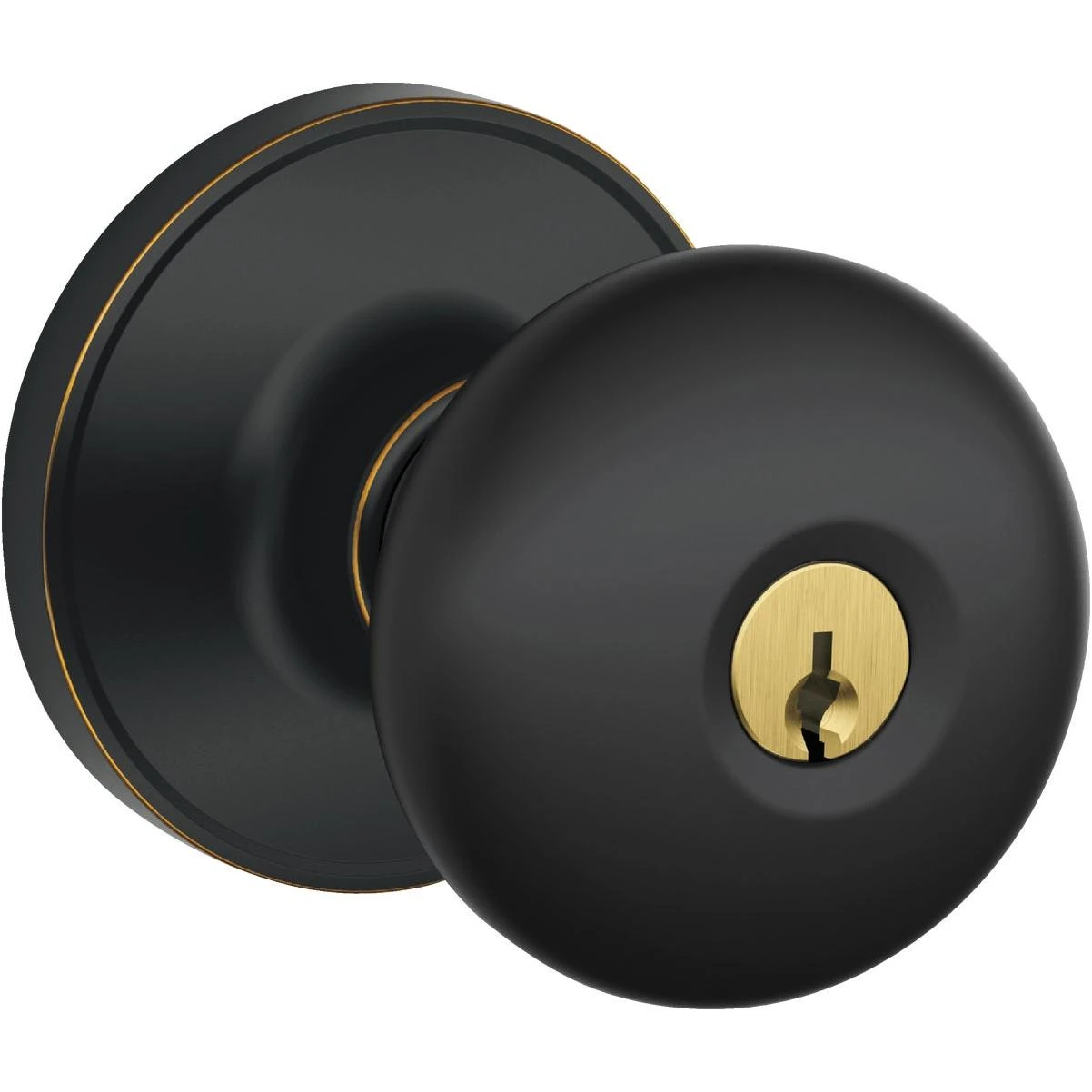 Stratus Aged Bronze Entry Door Knob Lockset